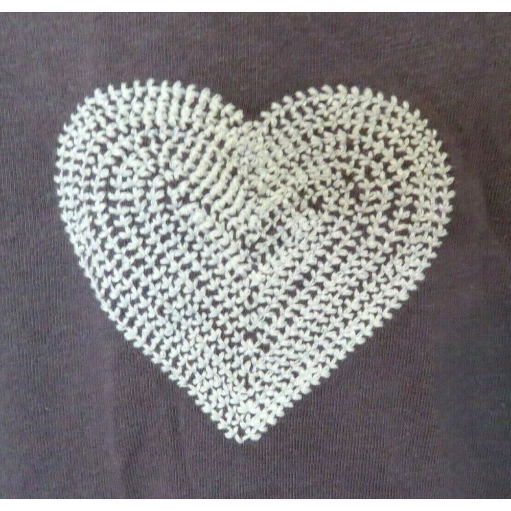 Carbon Copy Women's I'M EXCLUSIVE Embellished Heart T-Shirt Gray Top - Size M - Picture 7 of 9